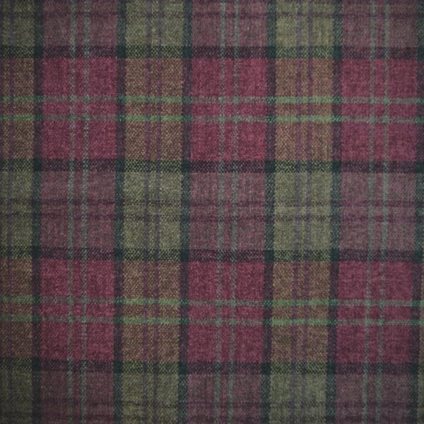 Lana Plaid Fabric Col Claret